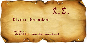 Klain Domonkos névjegykártya